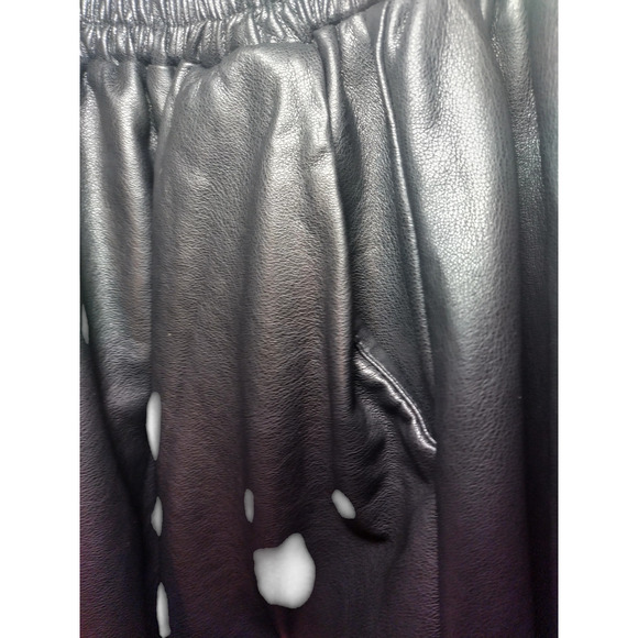 Womens High rise Elastic Waist Pull-on Faux Leather Skirt Black Size Medium - Picture 8 of 9
